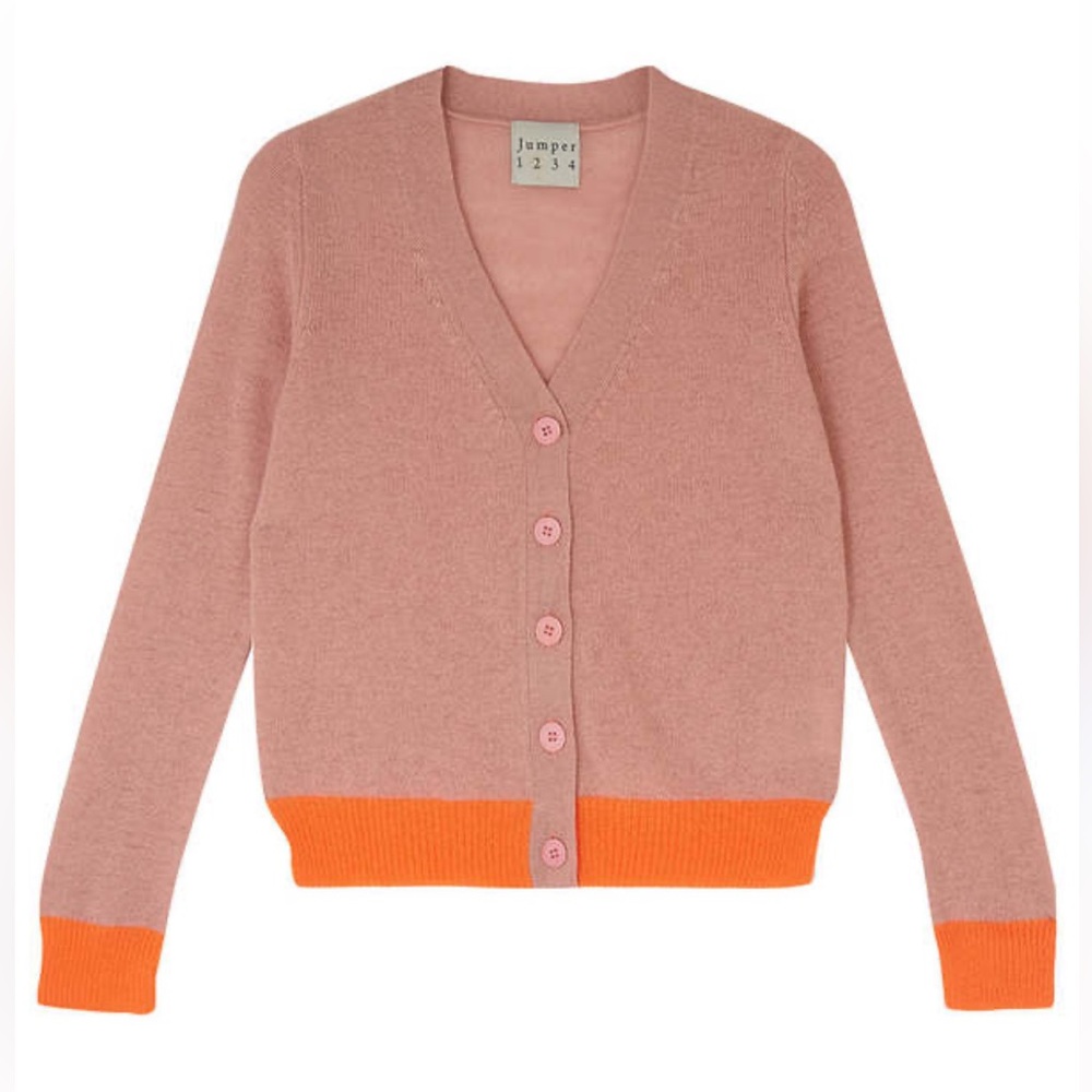 Jumper 1234 Women's Contrast Cashmere Cardigan - Picture 6 of 11